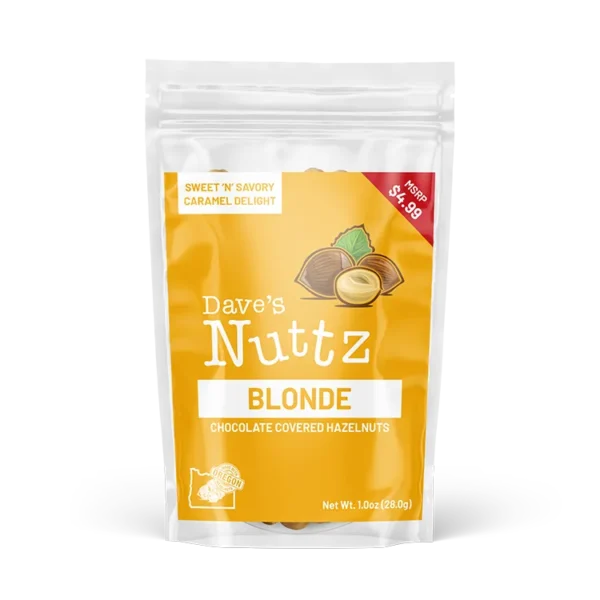 Dave's Nuttz (om) Blonde Chocolate Front