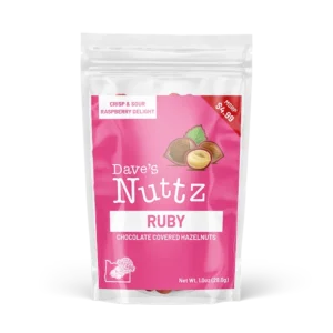 Dave's Nuttz (om) Ruby Chocolate Front