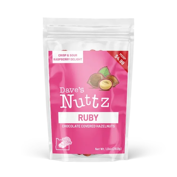 Dave's Nuttz (om) Ruby Chocolate Front